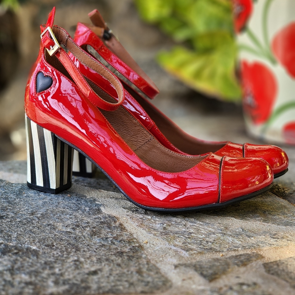 Nemonic Frida Mary Jane Red Patent Leather